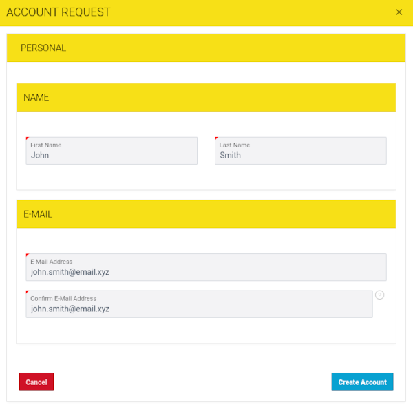 INRS Portal online form example.